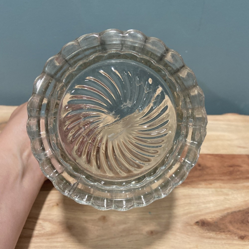 Kokomo Glass? EAPG Blocked Star Pattern Biscuit Jar Vase Bowl Early American - Picture 3 of 6